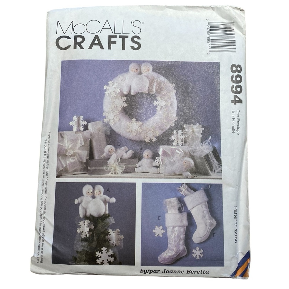 🪡 McCall’s McCall’s Crafts “Snow Babies" Christmas Decorations Sewing Pattern